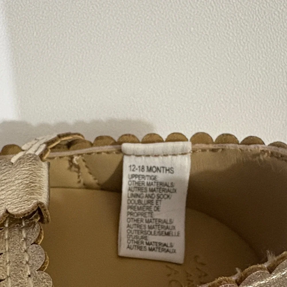 Janie and Jack Metallic Rose Gold Scalloped Mary Jane Shoes